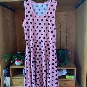 Pink Polka Dot Sleeveless Dress